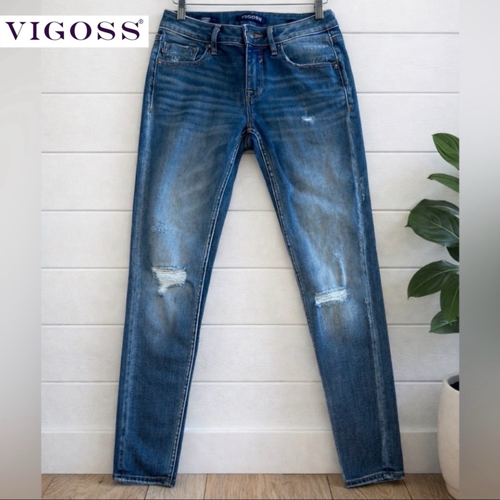 ♥️ Vigoss Jagger Skinny Stretch Jeans Classic Fot Distressed Denim W25 L28